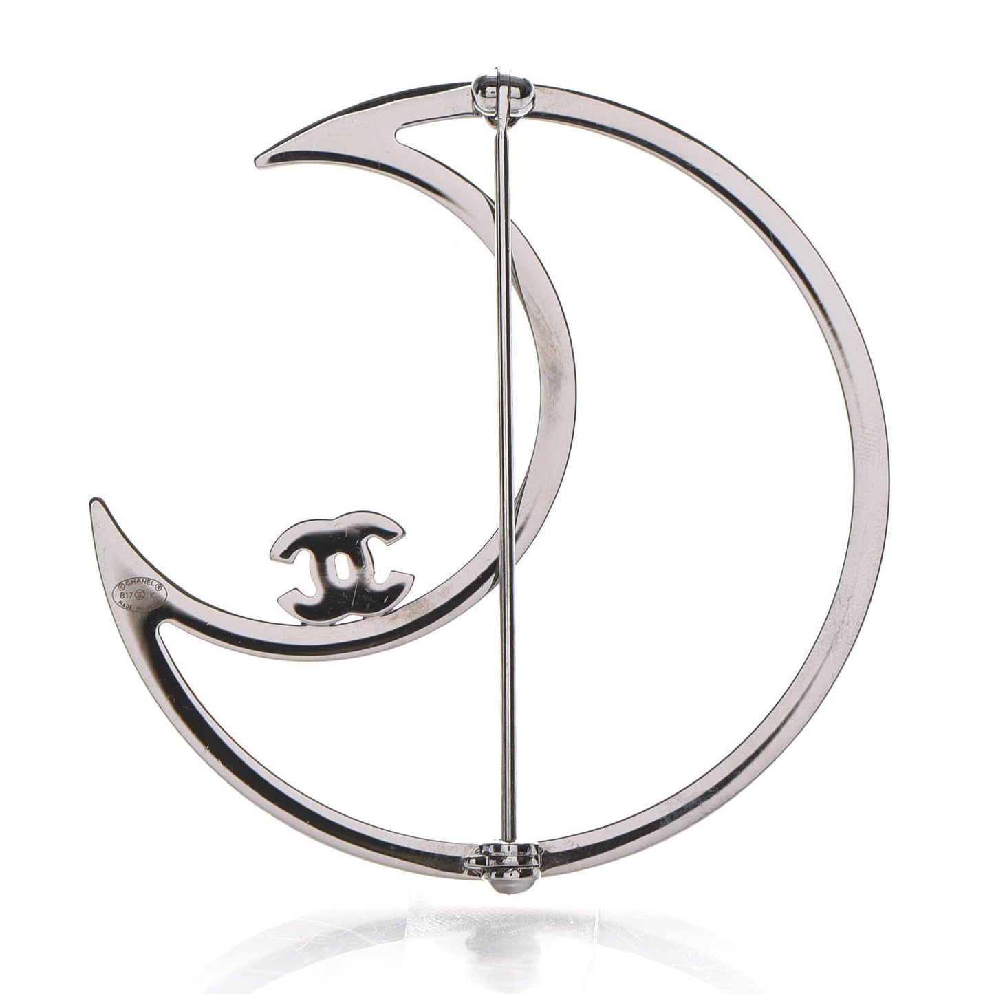 Ruthenium Crystal CC Moon Brooch