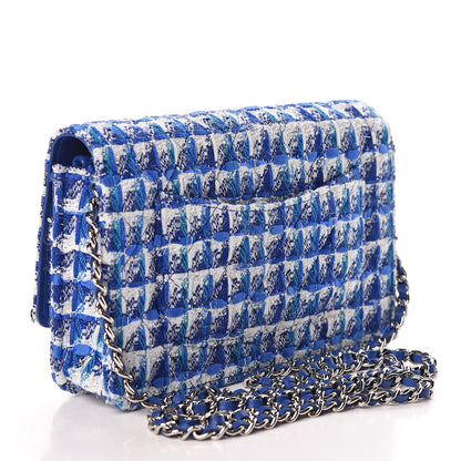 Chanel Tweed Wallet On Chain WOC Blue 3 of 11