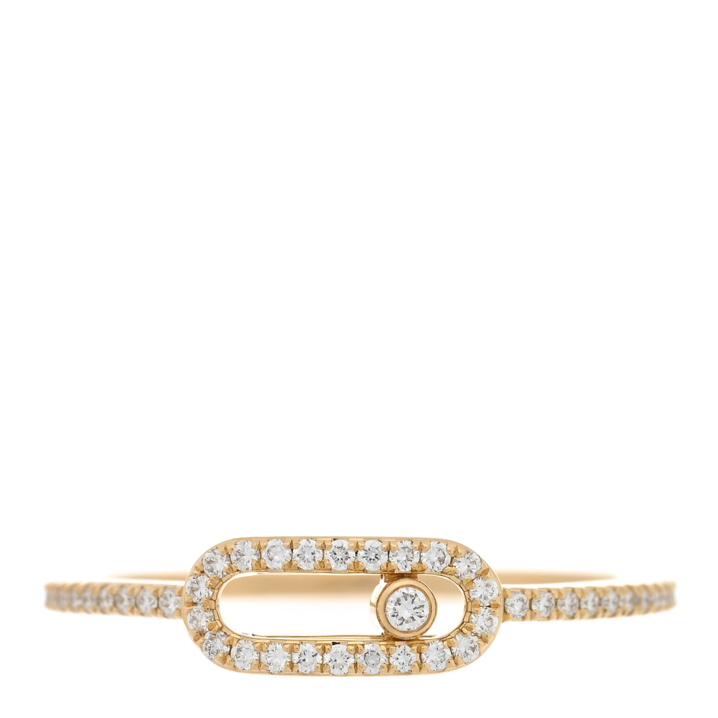 18K Yellow Gold Diamond Move Uno Pave Ring 54 7