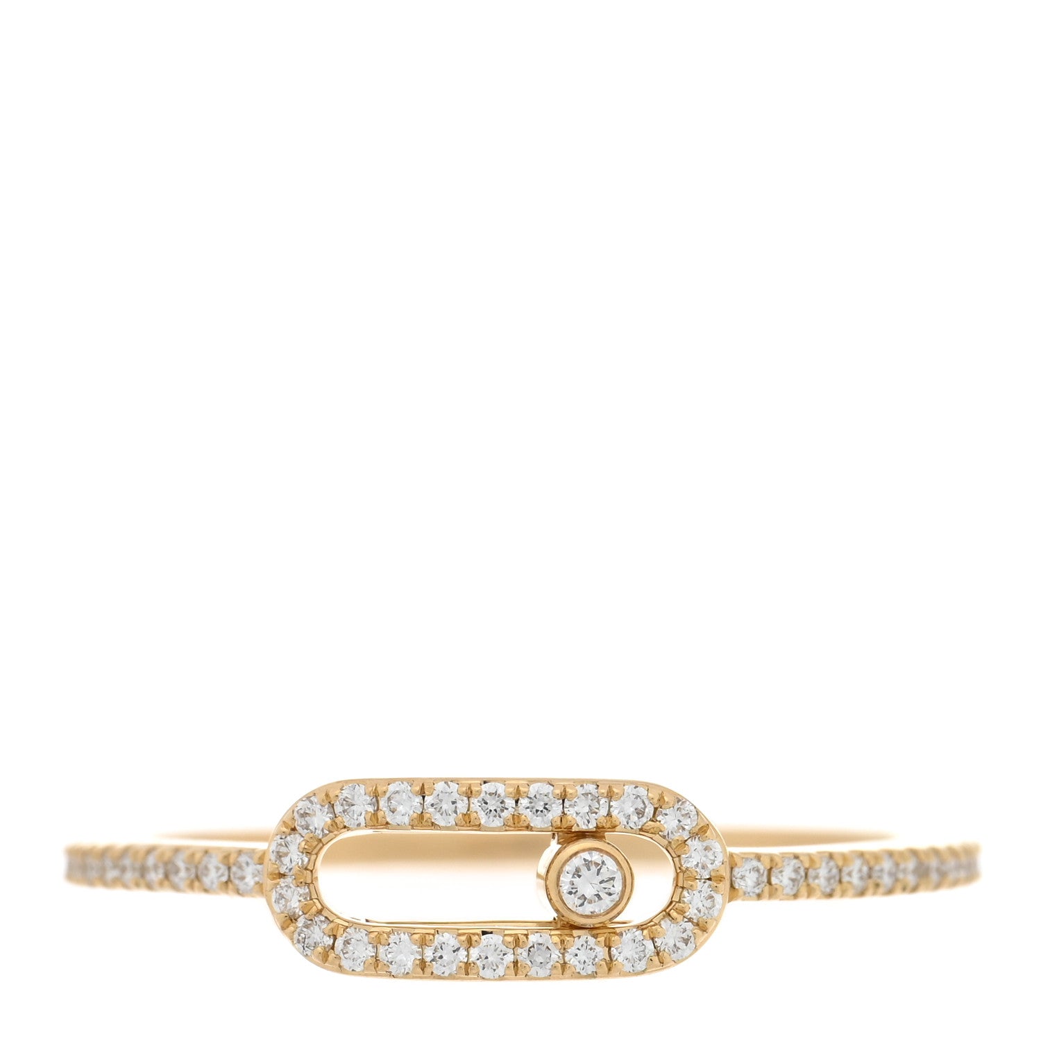Messika 18K Yellow Gold Diamond Move Uno Pave Ring 54 7 1 of 5