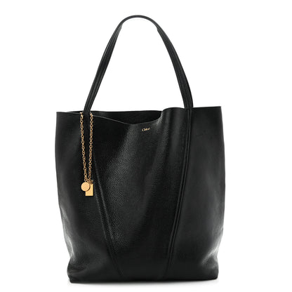 Chloe Grained Calfskin Large Spin Tote Black 1 of 13