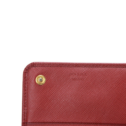 Prada Saffiano Triangle Continental Flap Wallet Fuoco 8 of 9