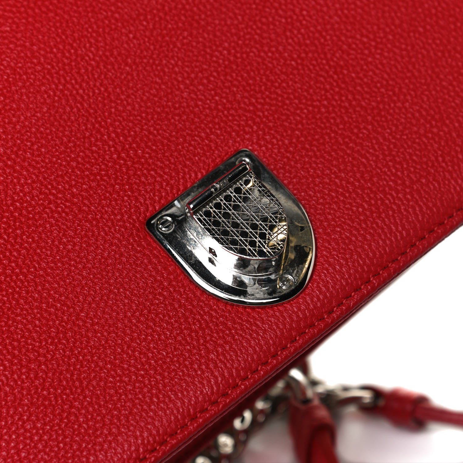 Christian Dior Grained Calfskin Small Diorama Flap Bag Red 11 of 15