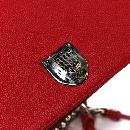 Christian Dior Grained Calfskin Small Diorama Flap Bag Red 11 of 15