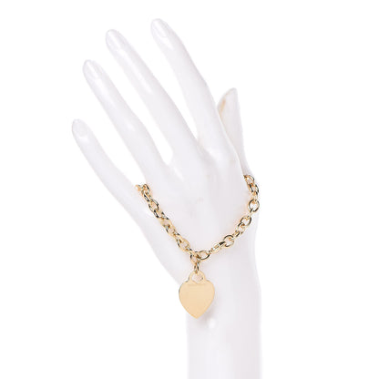 Tiffany 18K Yellow Gold Heart Tag Charm Bracelet 2 of 4