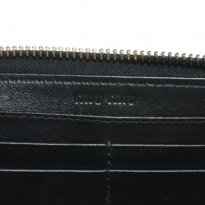 Miu Miu Patent Bow Zip Continental Wallet Black 6 of 8