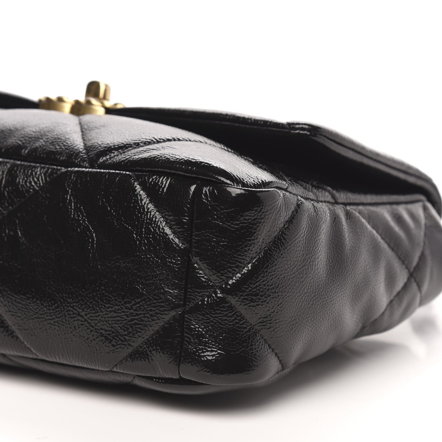 Chanel Shiny Crumpled Calfskin Quilted Medium 19 Flap Black 10 of 10
