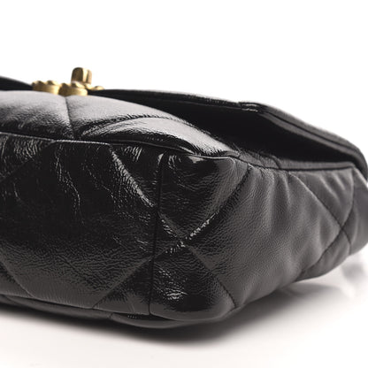 Chanel Shiny Crumpled Calfskin Quilted Medium 19 Flap Black 10 of 10