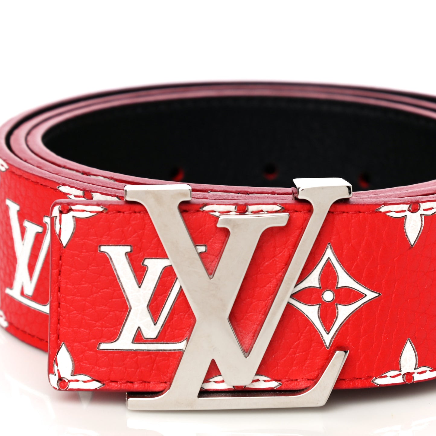 X SUPREME Monogram 40mm LV Initiales Belt 44 110 Red Red
