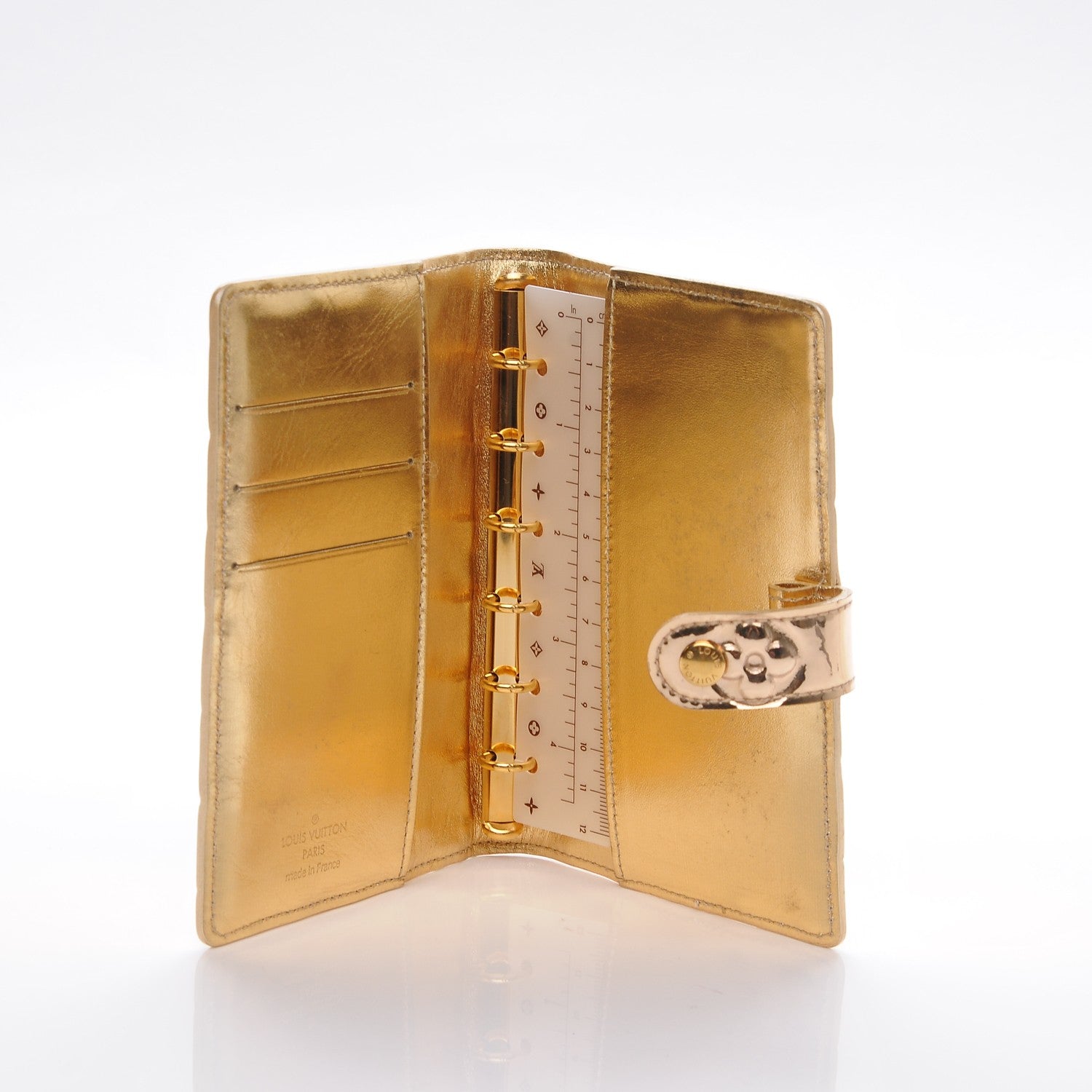Louis Vuitton Monogram Miroir Small Ring Agenda Gold 5 of 7