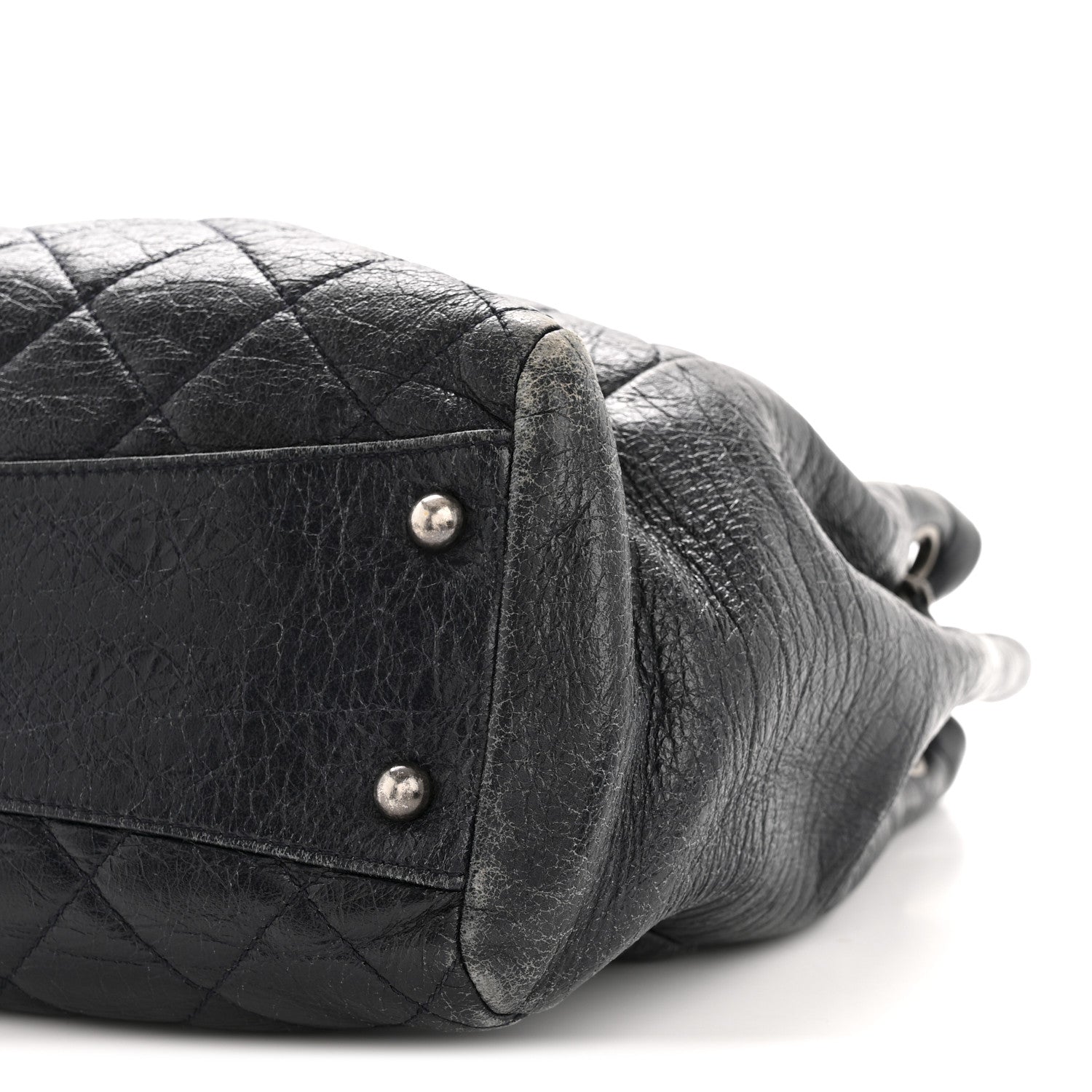 Chanel Glazed Calfskin Quilted Tote Navy 11 of 15