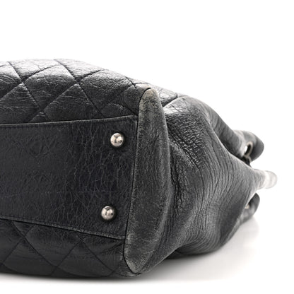 Chanel Glazed Calfskin Quilted Tote Navy 11 of 15