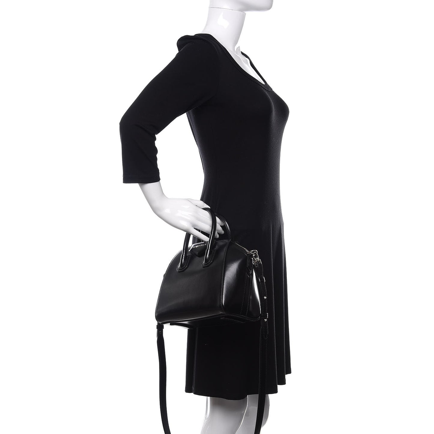 Shiny Lord Calfskin Mini Antigona Black