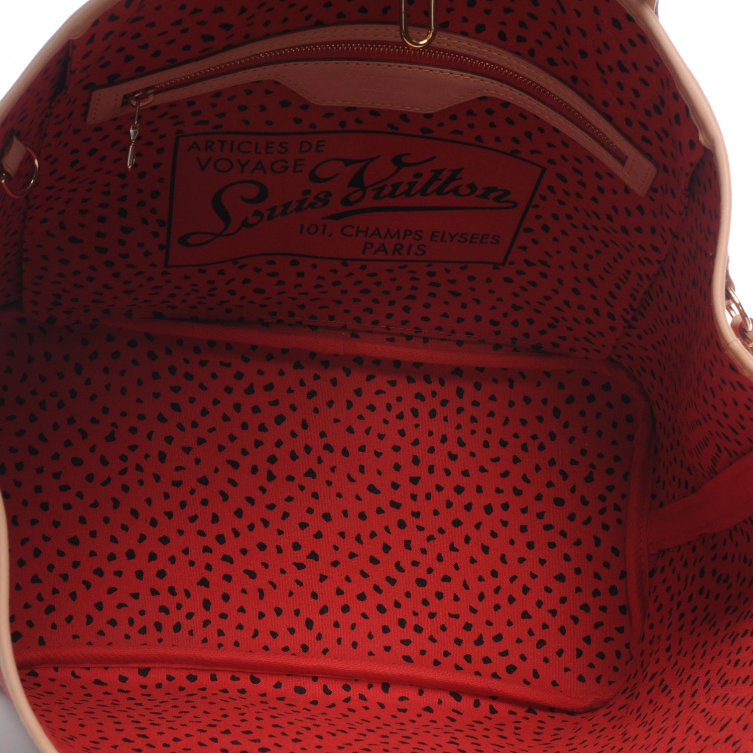 Louis Vuitton Monogram Kusama Waves Neverfull MM Red 5 of 7