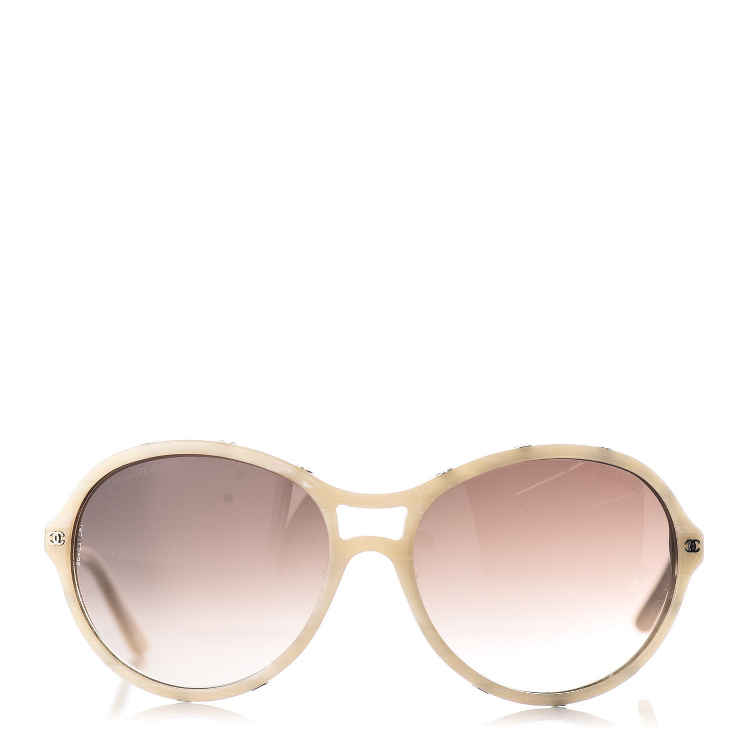 Mother Of Pearl Round CC Sunglasses 5117 Ivory