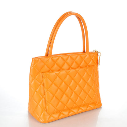 Chanel Caviar Quilted Medallion Tote Orange 3 of 8