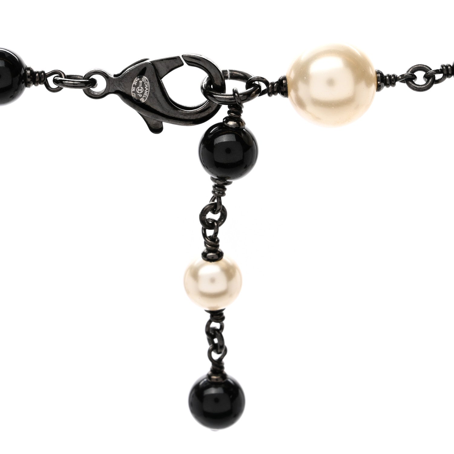 Chanel Pearl Beaded CC Long Necklace Black 4 of 4