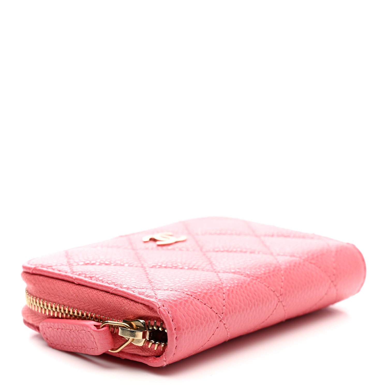 Chanel Caviar Quilted Zip Coin Purse Pink 4 of 10