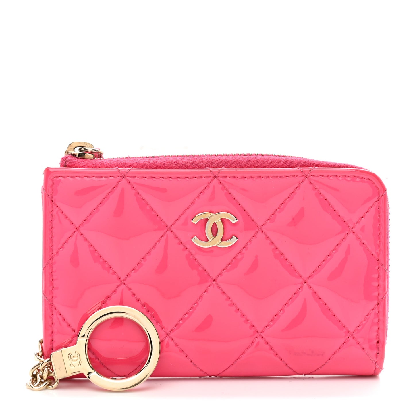 Patent Quilted Key Holder Case Pink