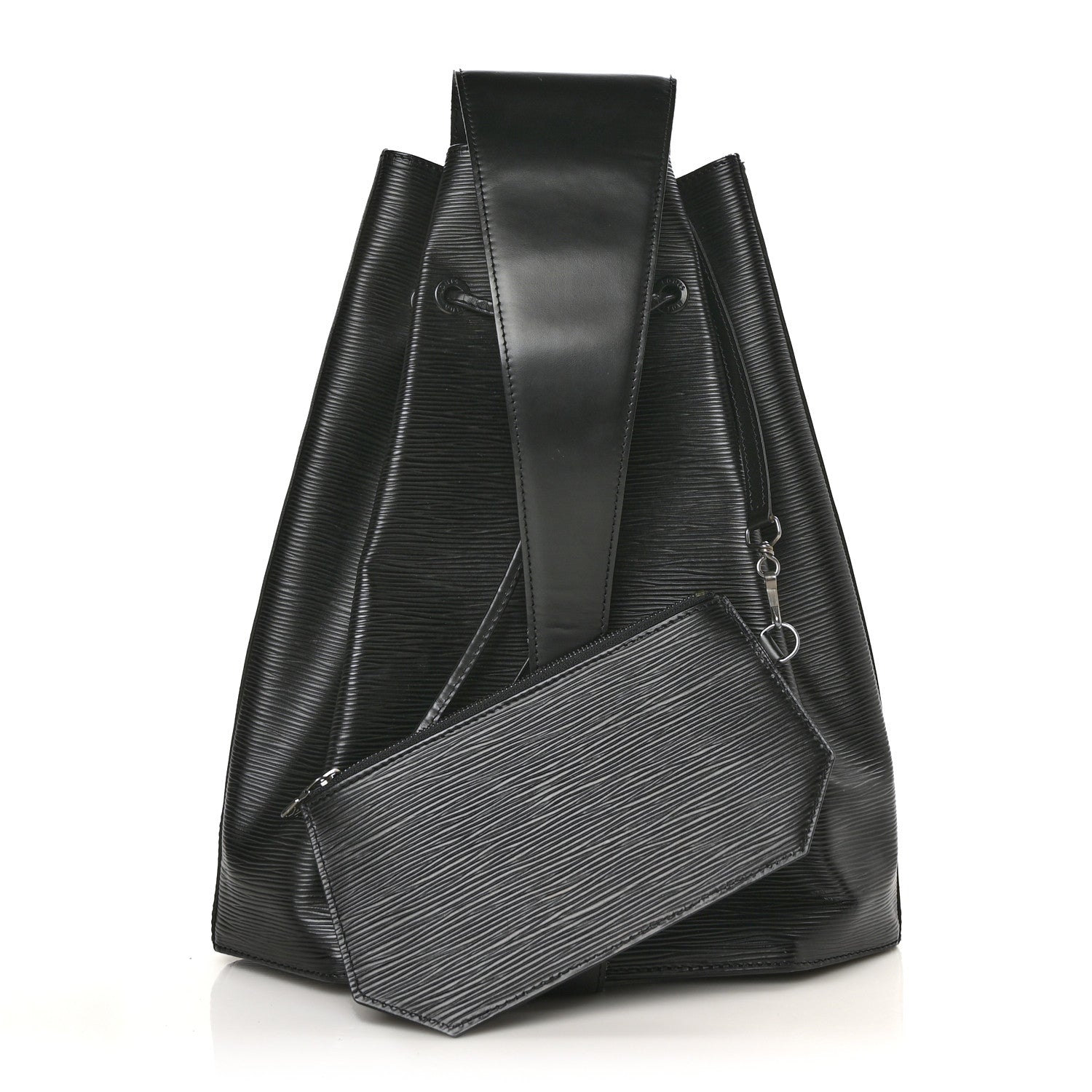 Louis Vuitton Epi Sac a Dos Drawstring Bag Black 2 of 23