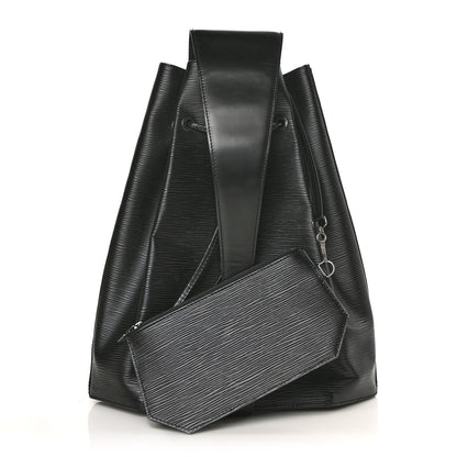 Louis Vuitton Epi Sac a Dos Drawstring Bag Black 2 of 23