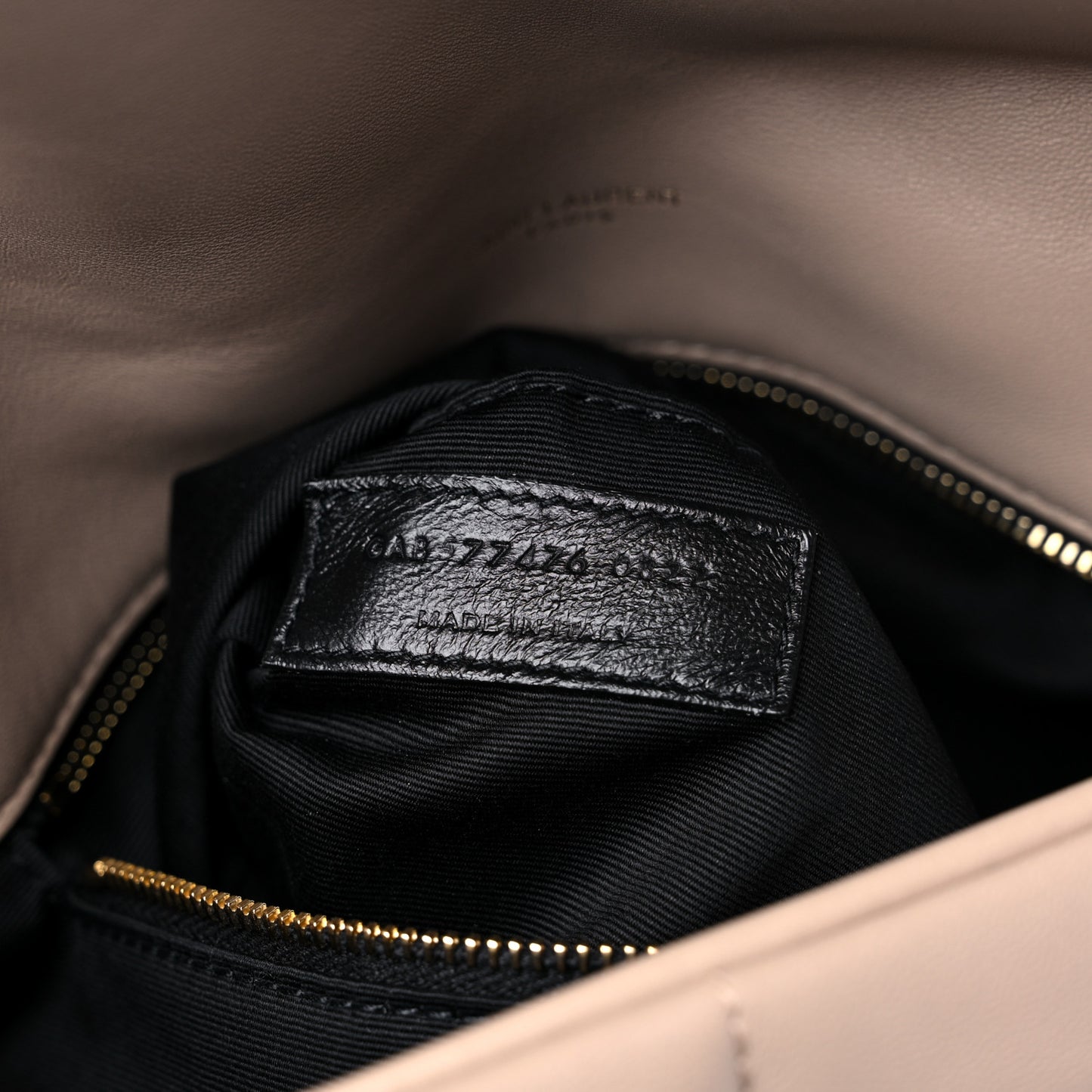Lambskin Quilted Small Loulou Puffer Monogram Chain Satchel Dark Beige