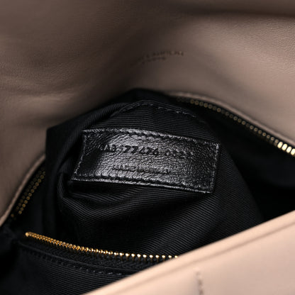 Saint Laurent Lambskin Quilted Small Loulou Puffer Monogram Chain Satchel Dark Beige 8 of 10