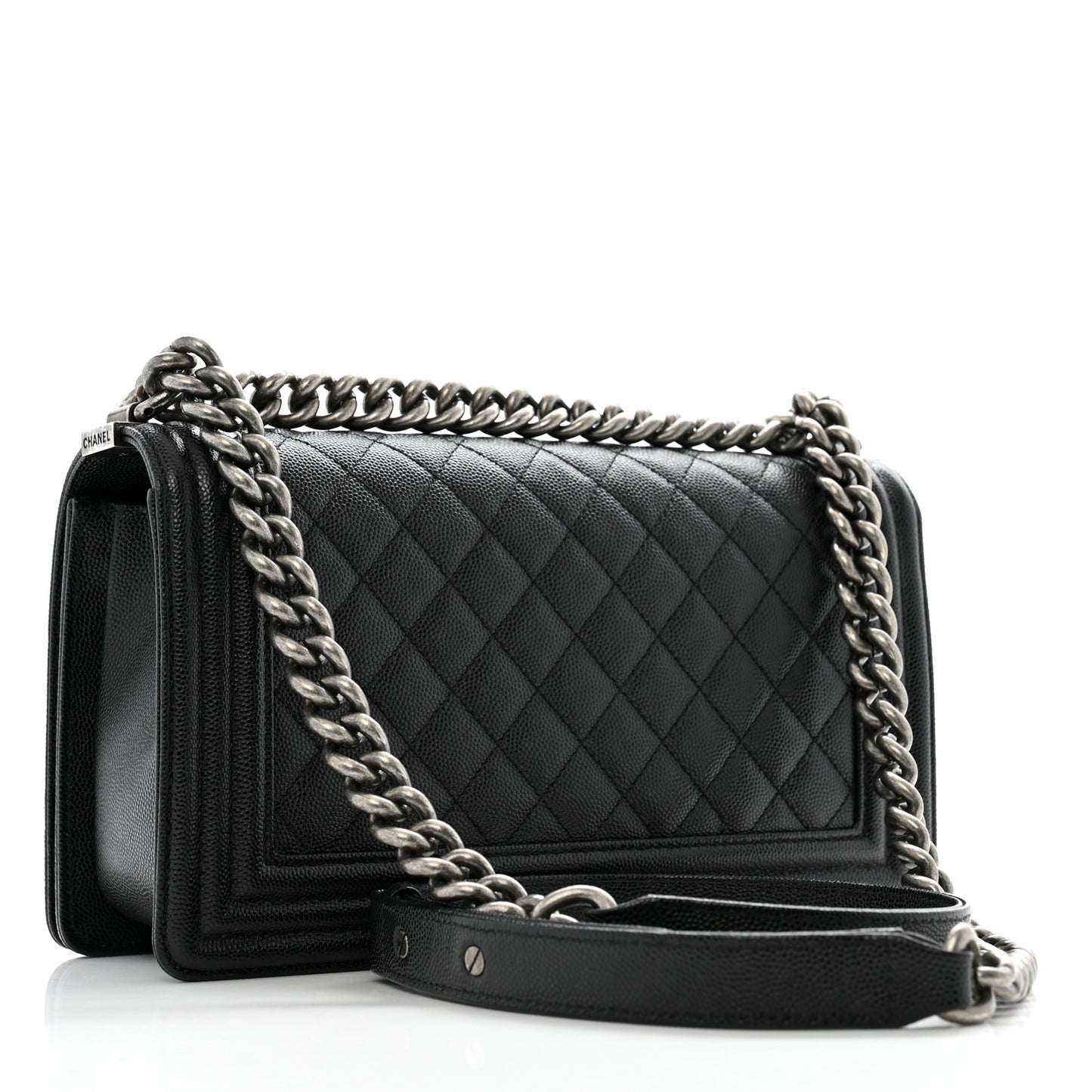 Caviar Quilted Medium Boy Flap Black