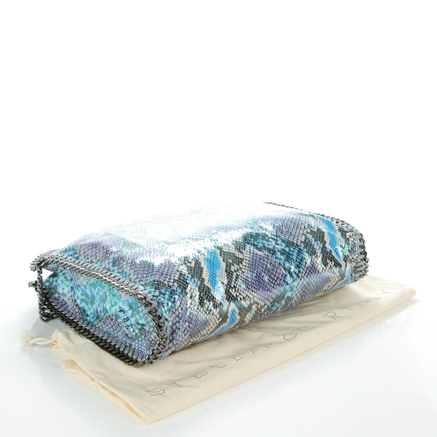 Eco Python Oleografic Fold Over Falabella Tote Navy