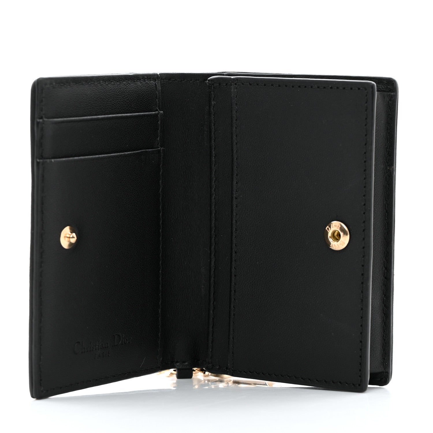 Christian Dior Lambskin Cannage Small Lady Dior Flap Card Holder Black 5 of 9