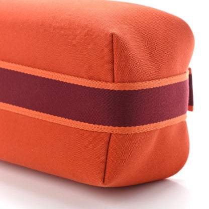 Hermes Canvas Small Bride-A-Brac Pouch Orange Burgundy 8 of 8