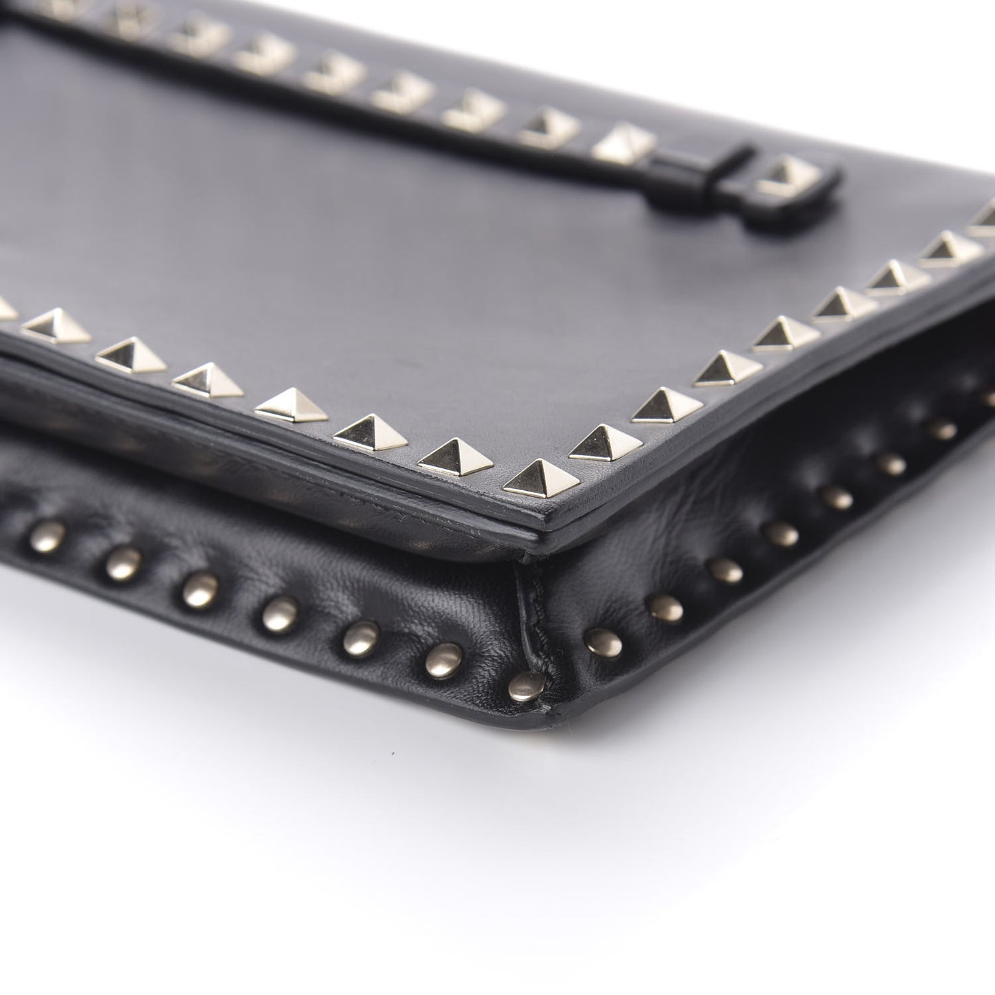 Nappa Rockstud Wristlet Clutch Black