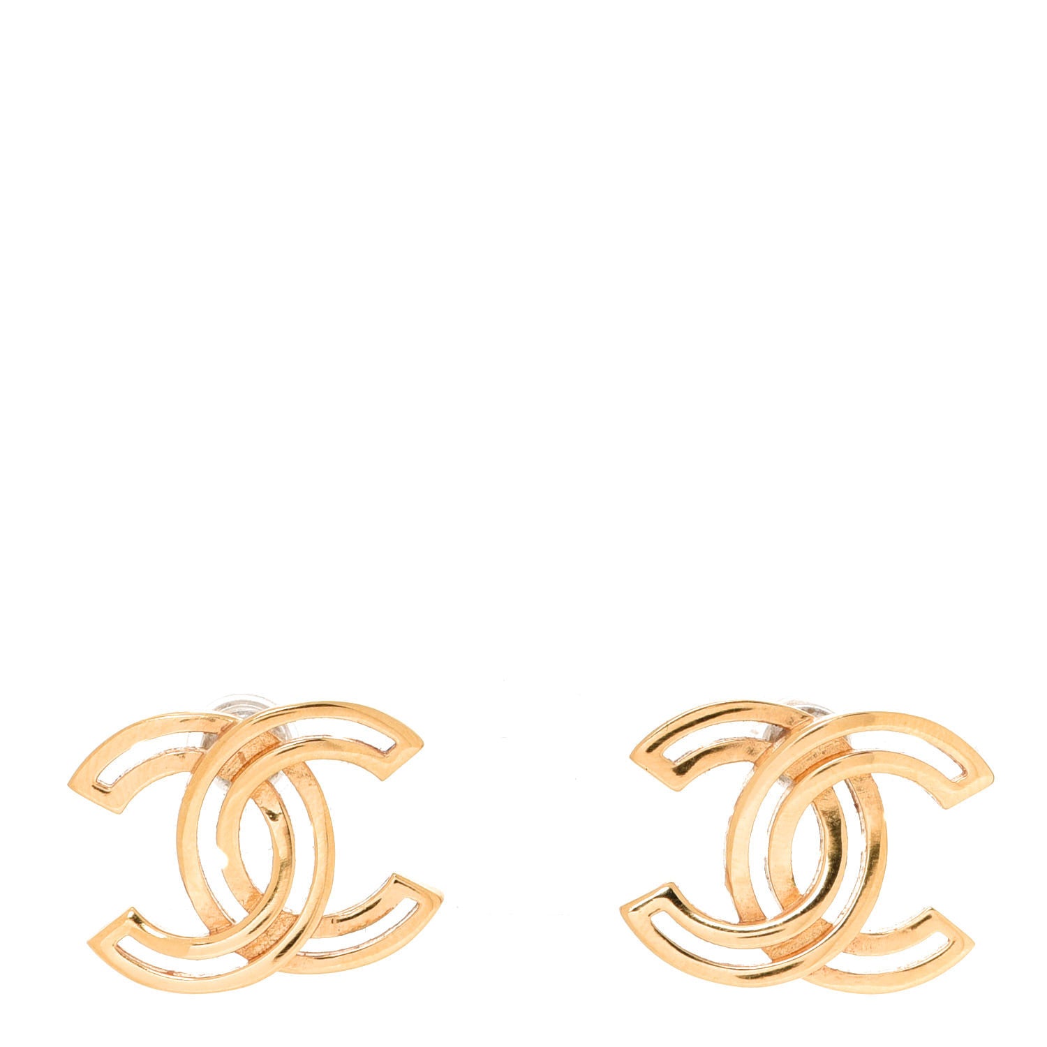 Chanel Metal Obazine CC Earrings Gold 1 of 5