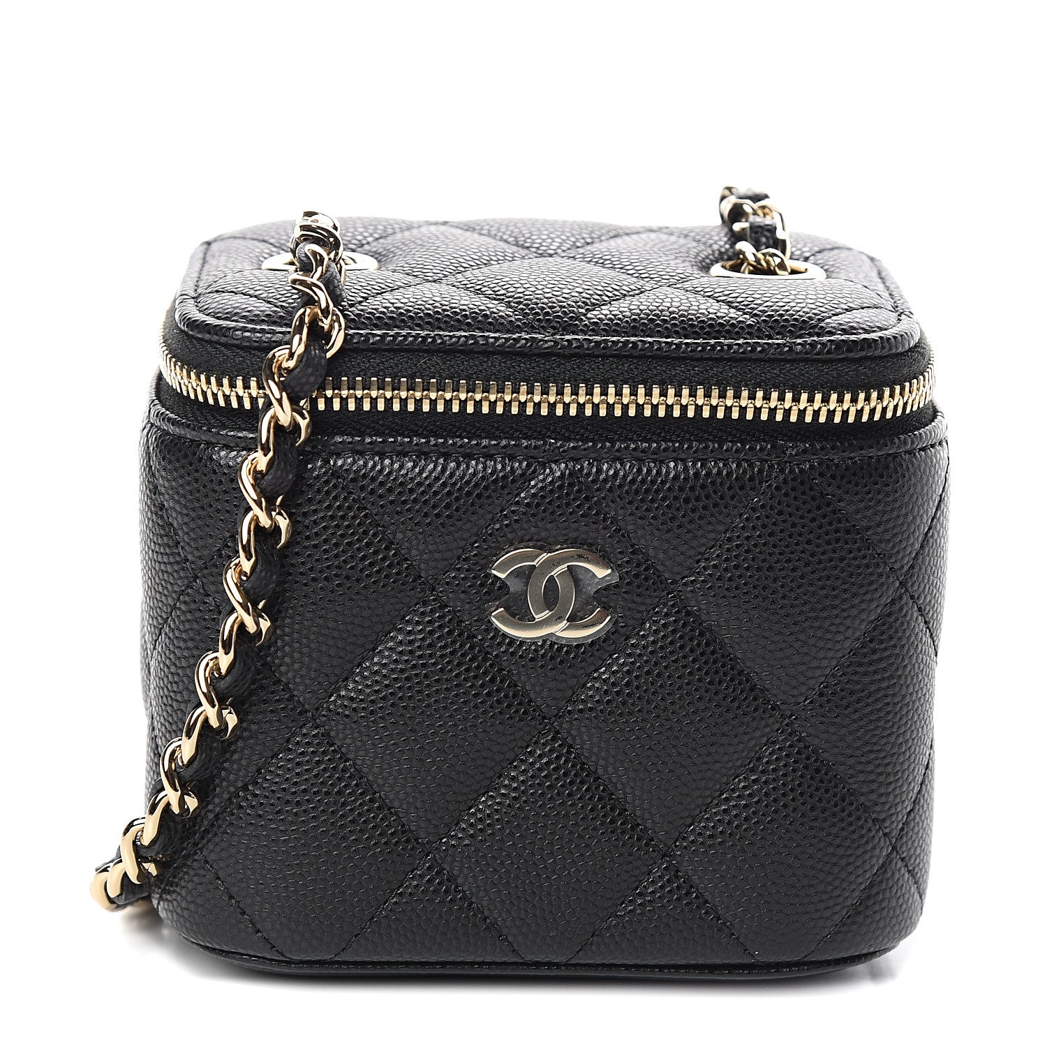 Chanel Caviar Quilted Mini Vanity Case With Chain Black 1 of 9