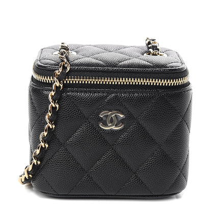 Chanel Caviar Quilted Mini Vanity Case With Chain Black 1 of 9