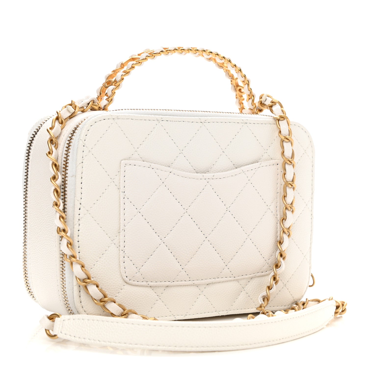 Chanel Caviar Quilted Small Pick Me Up Vanity Case White 3 of 11