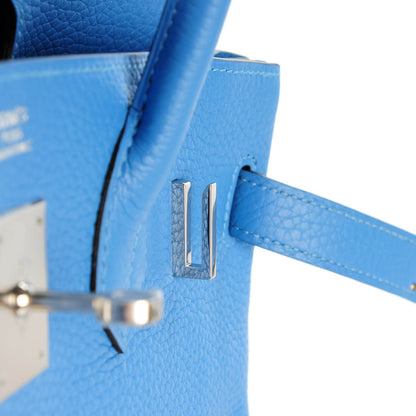 Hermes Taurillon Clemence Birkin 30 Bleu Paradis 14 of 23