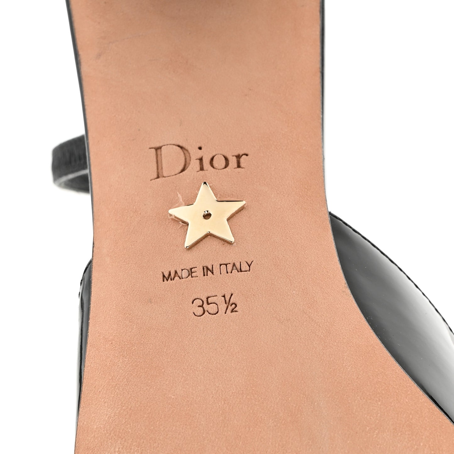 Patent Dior Day Slingback 35mm Pumps 35.5 Black