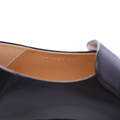 Gucci Goatskin Womens Horsebit Mid-Heel Loafers 37.5 Black 8 of 8