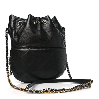 Chanel Calfskin Quilted Small Gabrielle Bucket Black 3 of 9
