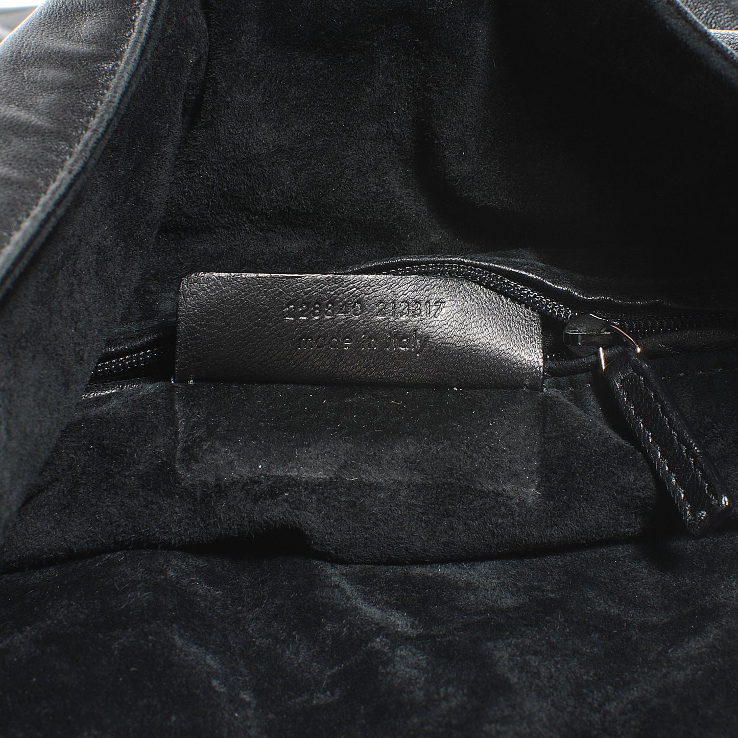 Leather Large Roady Covered Chain Hobo Black