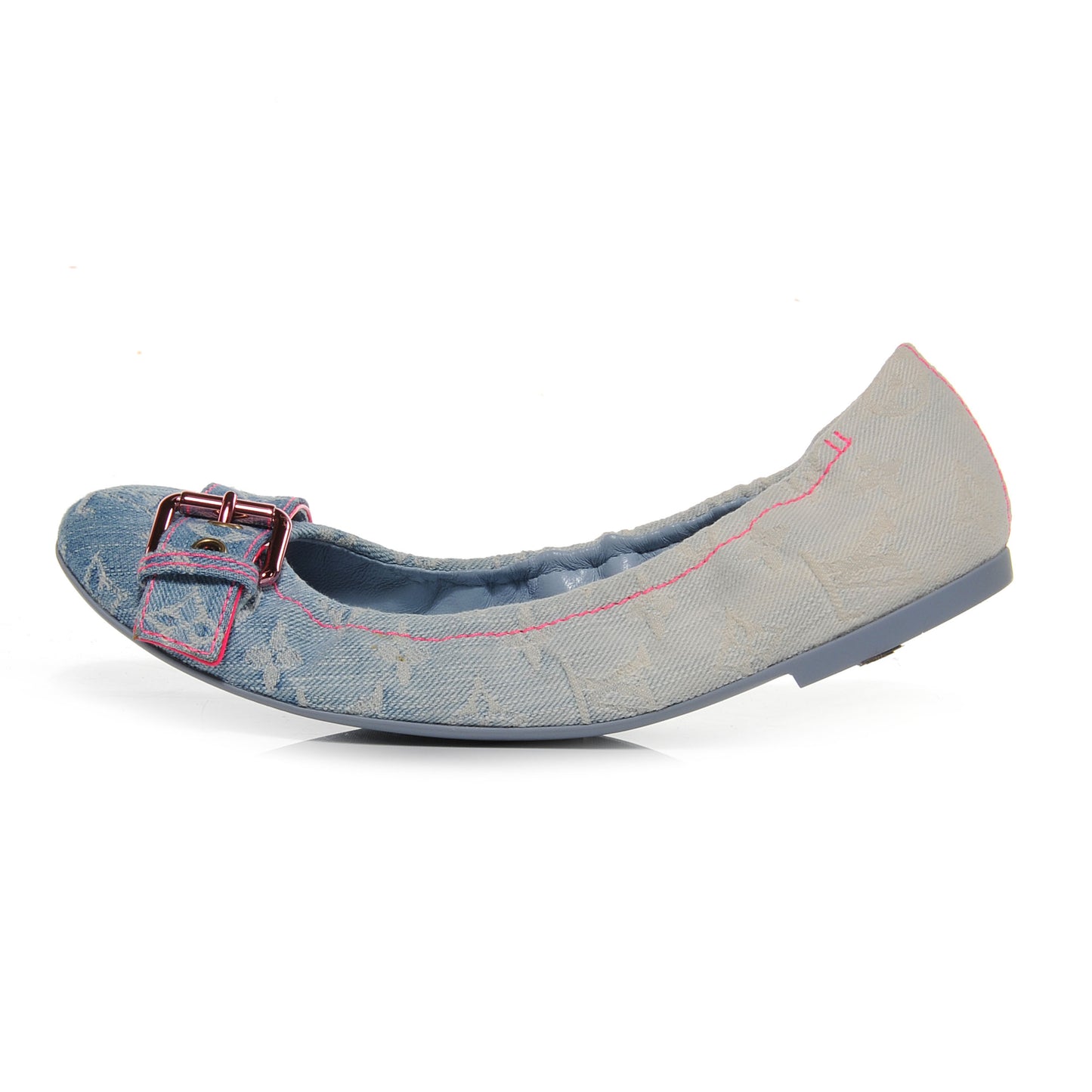 Monogram Denim Rosa Flats 38.5