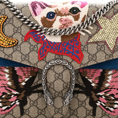 Gucci GG Supreme Monogram Embroidered Medium Dionysus Shoulder Bag Blue 8 of 14