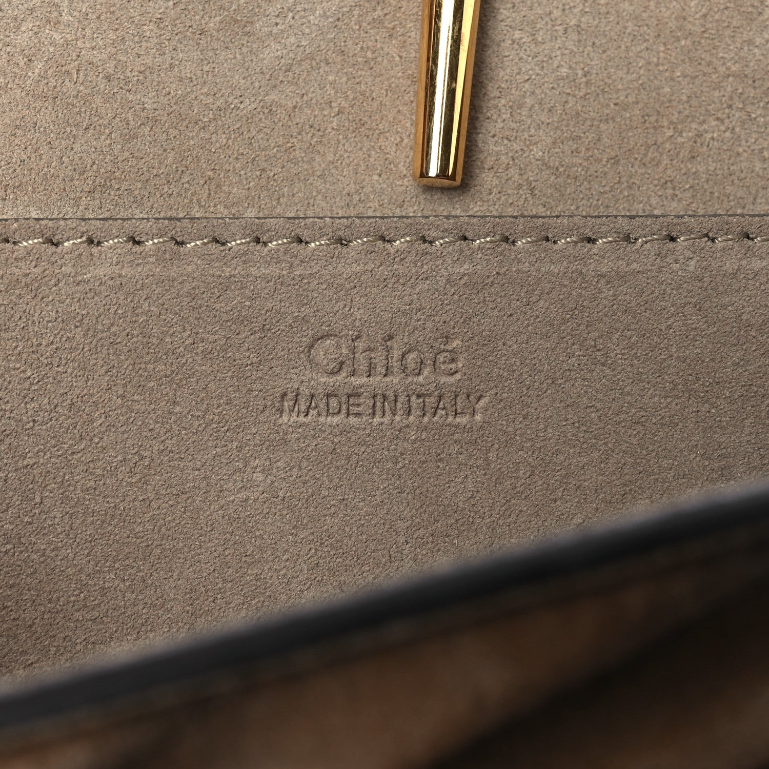 Chloe Suede Calfskin Quilted Drew Bijou Shoulder Bag Nut 6 of 13