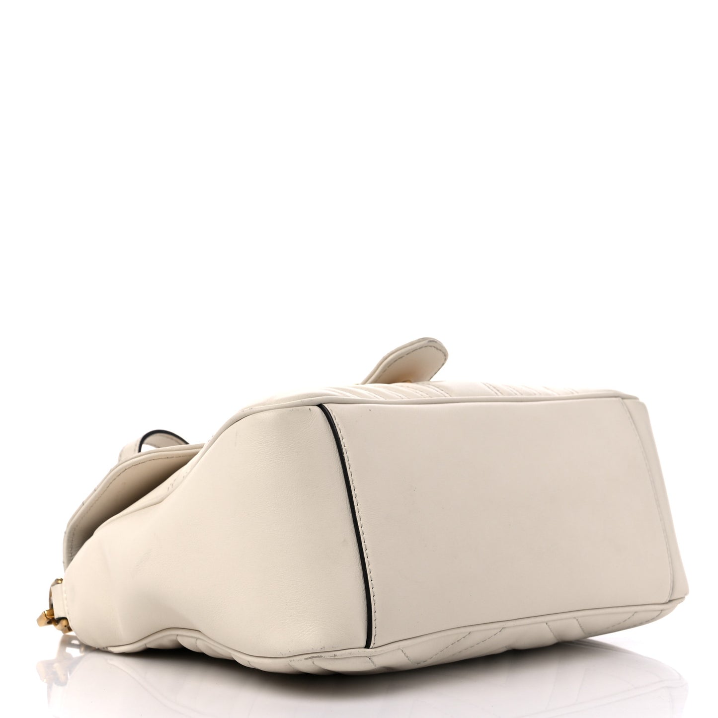 Calfskin Matelasse Small GG Marmont Top Handle Shoulder Bag White