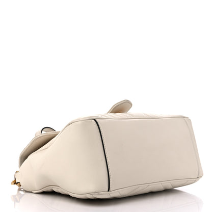 Gucci Calfskin Matelasse Small GG Marmont Top Handle Shoulder Bag White 4 of 18