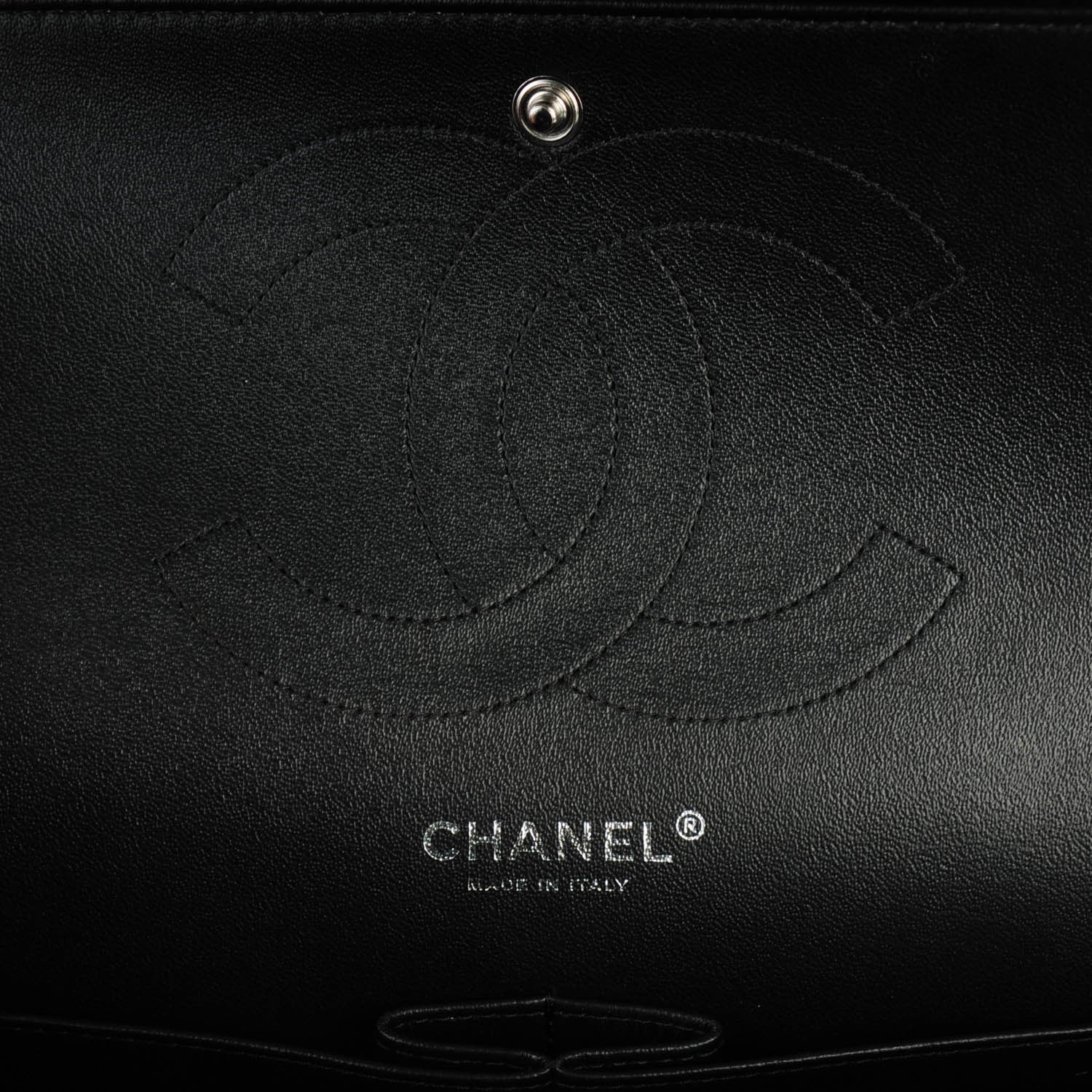 Chanel Lambskin Chevron Quilted Jumbo Double Flap So Black 5 of 7