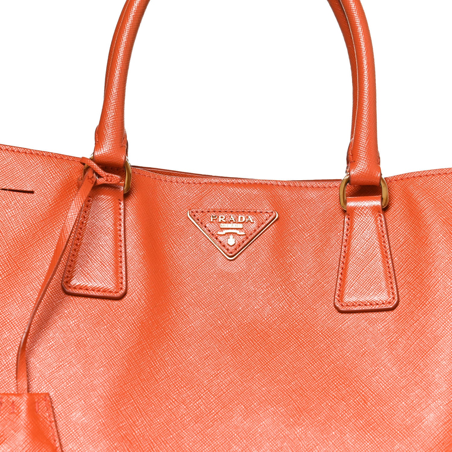 Prada Saffiano Lux Large Tote Papaya 9 of 11