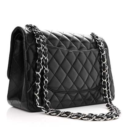 Chanel Lambskin Quilted Jumbo Double Flap Black 3 of 14
