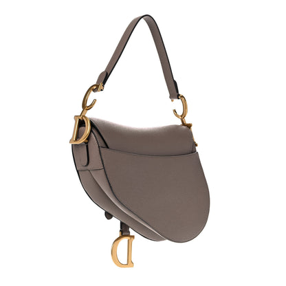 Christian Dior Grained Calfskin Saddle Bag Warm Taupe 3 of 9